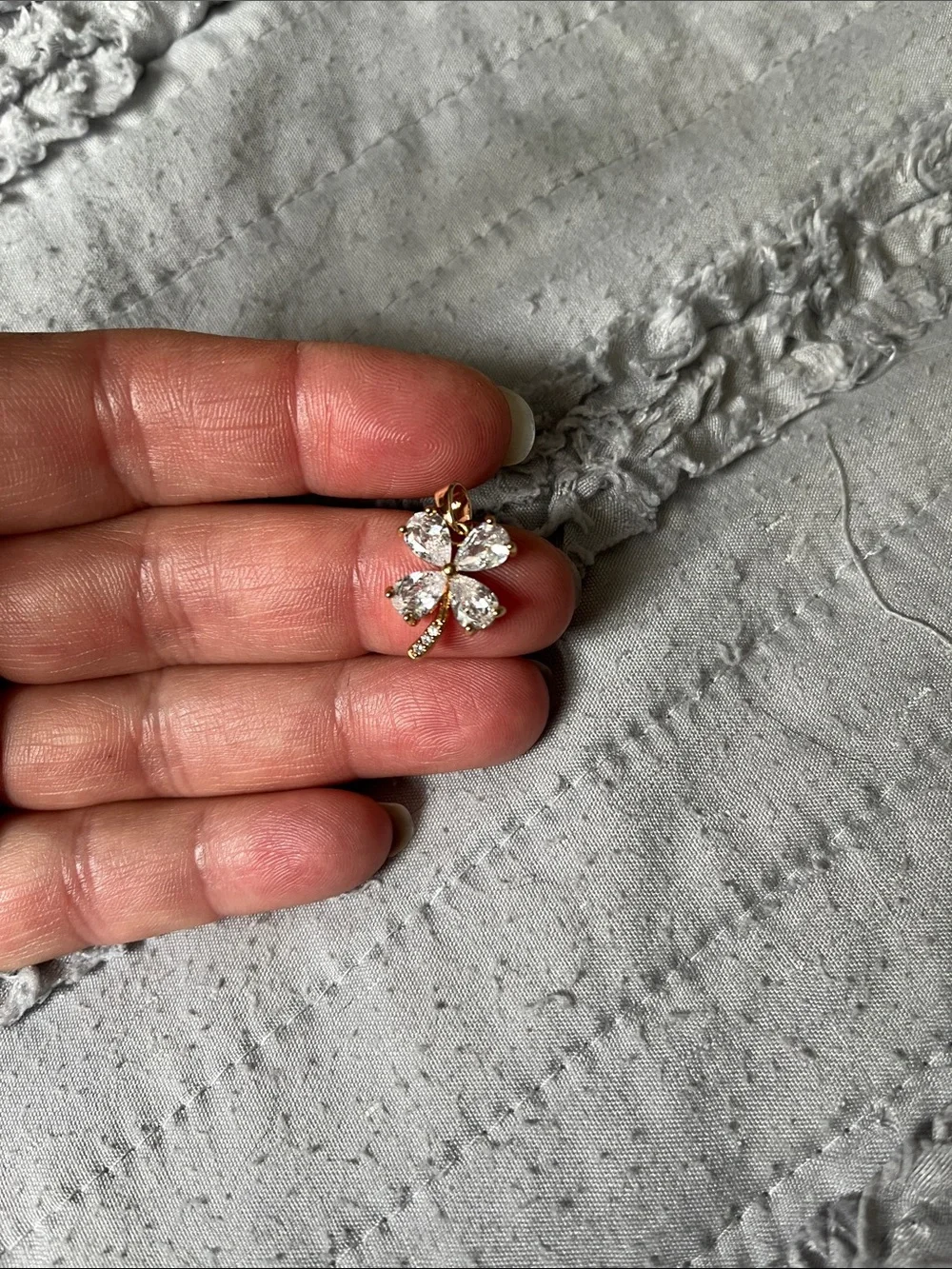 Sparkly Four Leaf Clover Pendant